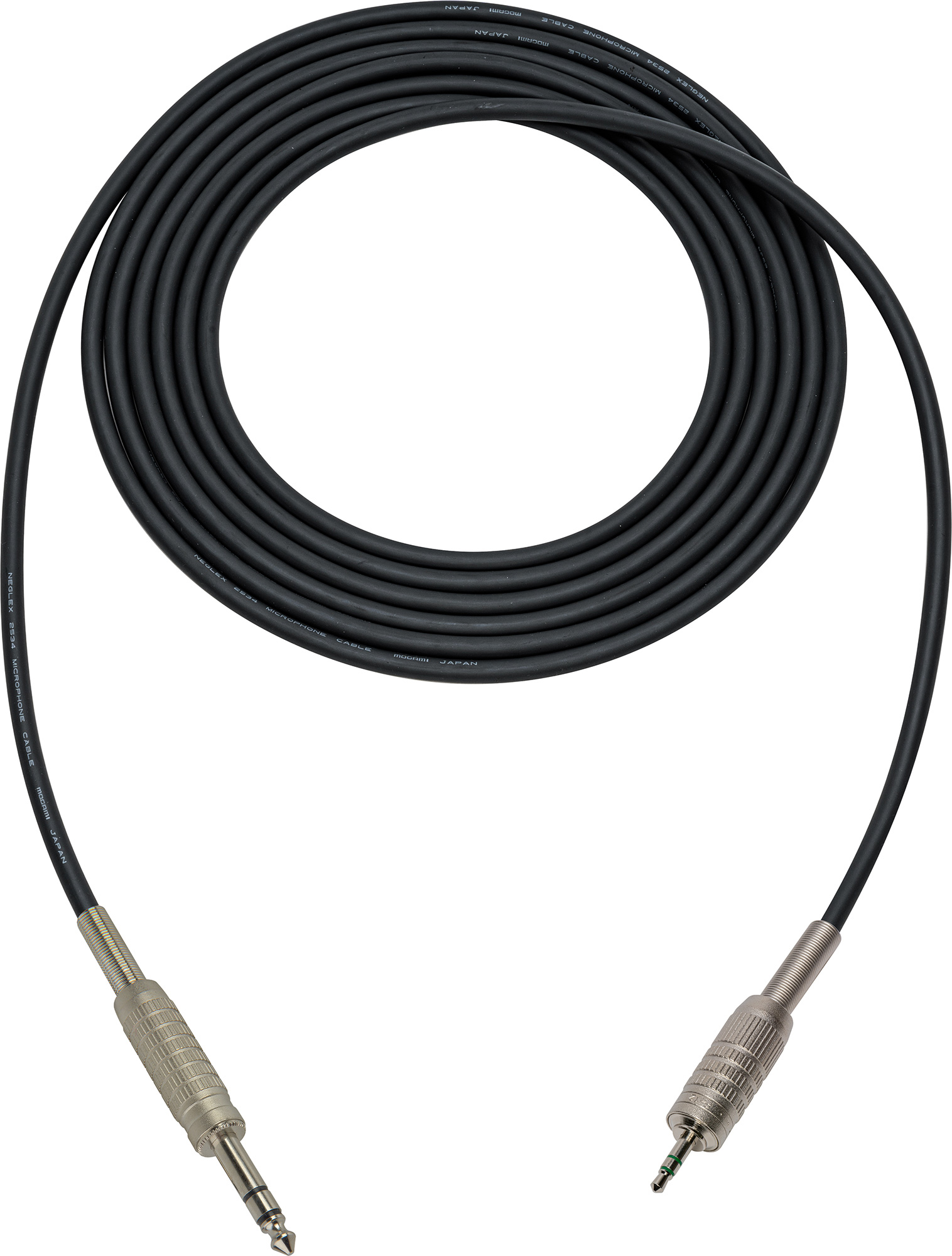Mogami Audio Cable 1/4In TRS Male to 3.5mm TRS Male 1.5 Foot Black
