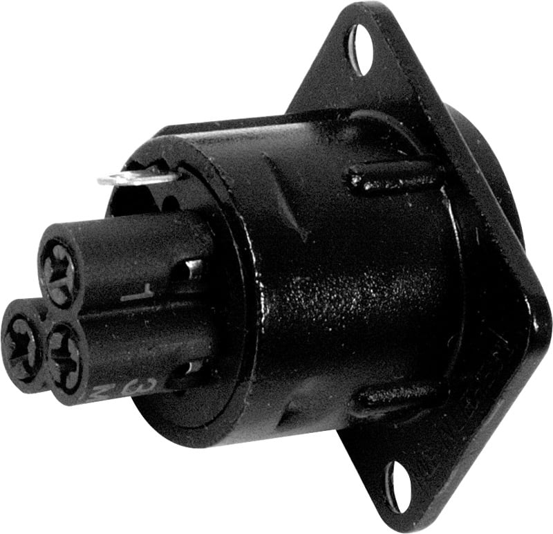 Neutrik NC3MDS1B Panel Mount XLR Male w Screw Terminals On Rear