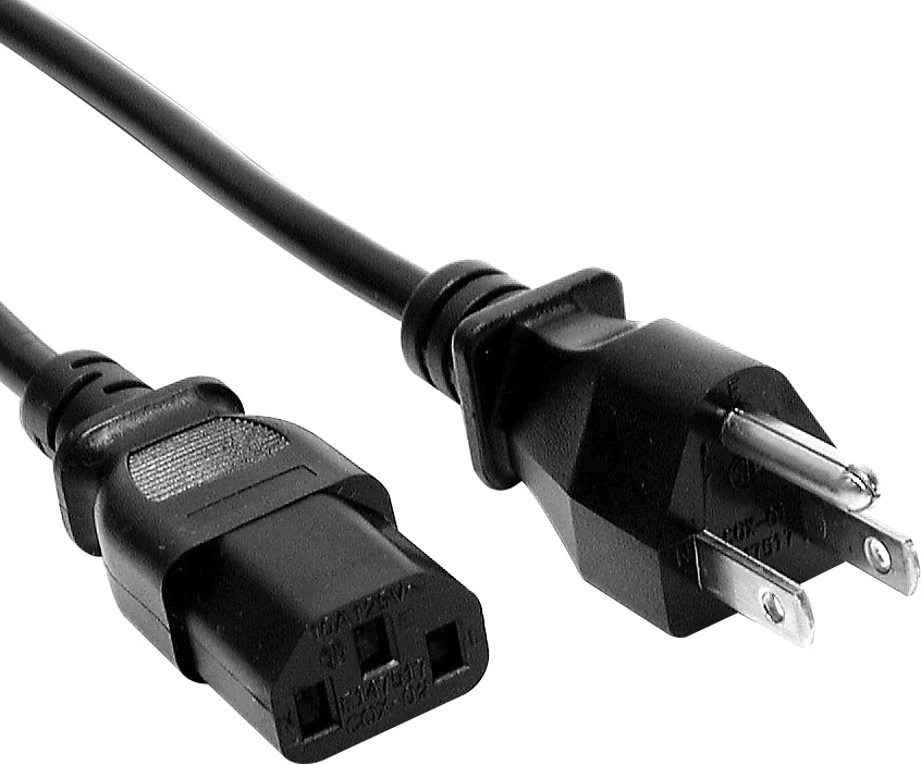 Connectronics 18 AWG IEC Power Cord NEMA 5-15P to IEC-60320-C13 - 6 Foot