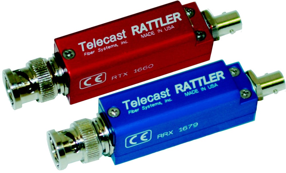 Telecast Rattler 1.5Gbs HD/SDI ST Fiber Optic Transmitter and Receiver Kit