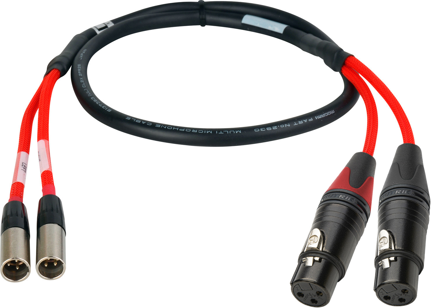 2Channel Mini XLR Male to XLR Female Red Camera Audio Input Cable 18Inch