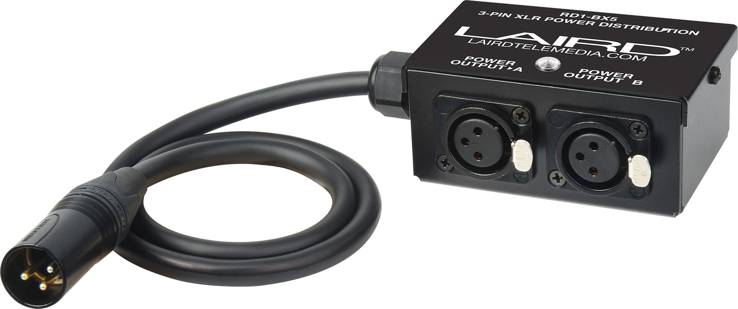 Laird RD1BX5 24Volt Twin Output 3Pin XLR Power Splitter Box