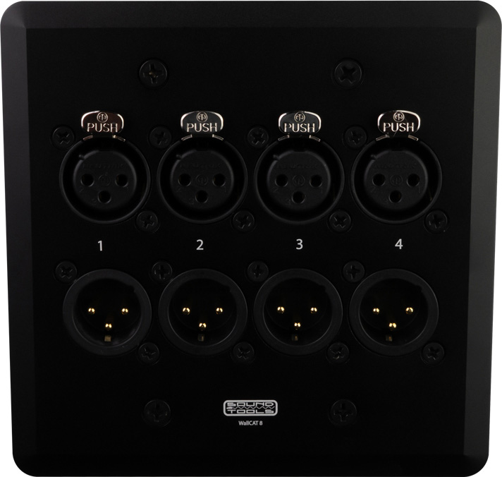 SoundTools Systems WallCAT 8 Two Gang Wall Panel with 4 Female and 4 Male XLR to RJ45 RSS-WALLCAT8