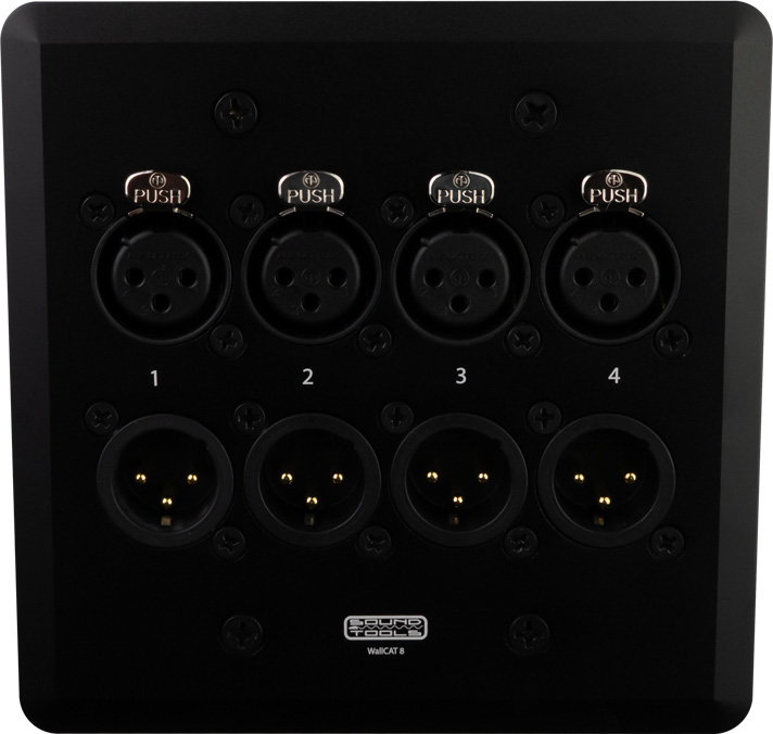 SoundTools Systems WallCAT 8 Two Gang Wall Panel with 4 Female and 4 Male XLR to RJ45 RSS-WALLCAT8
