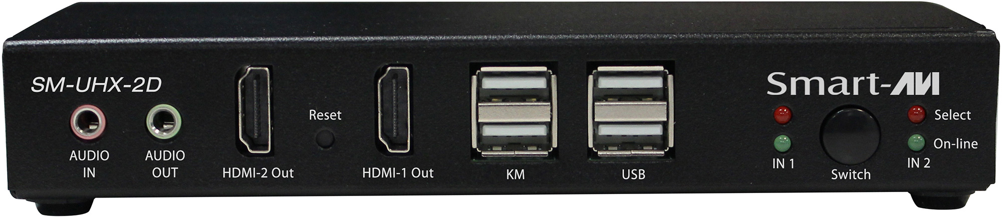 Smart AVI SM-UHX-2D Dual Head HDMI and DisplayPort KVM Switch with Audio and USB 2.0 Support - 2 Port SAVI-SM-UHX-2D