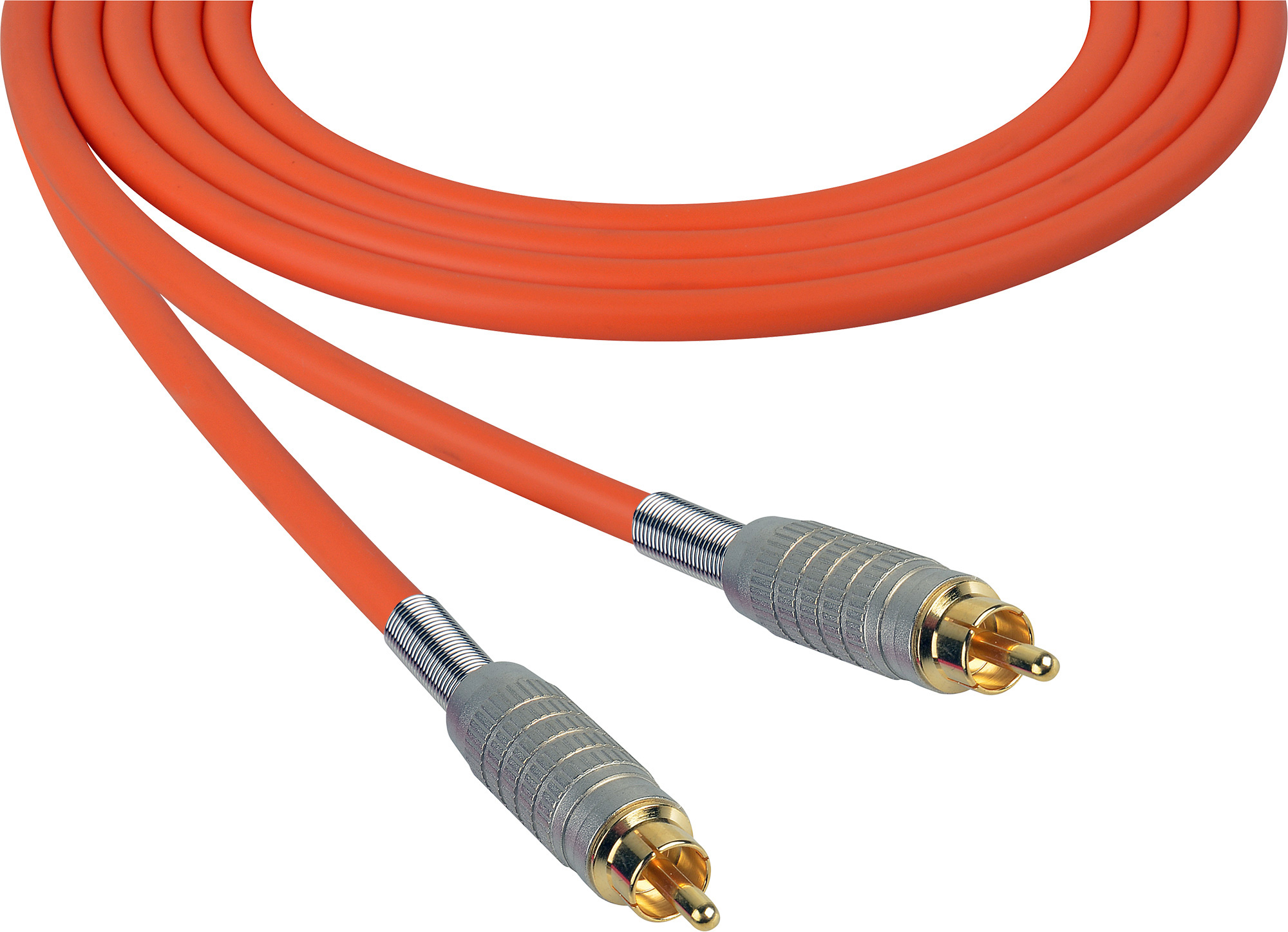 Canare StarQuad Audio Cable RCA Male to RCA Male 50 Foot Orange