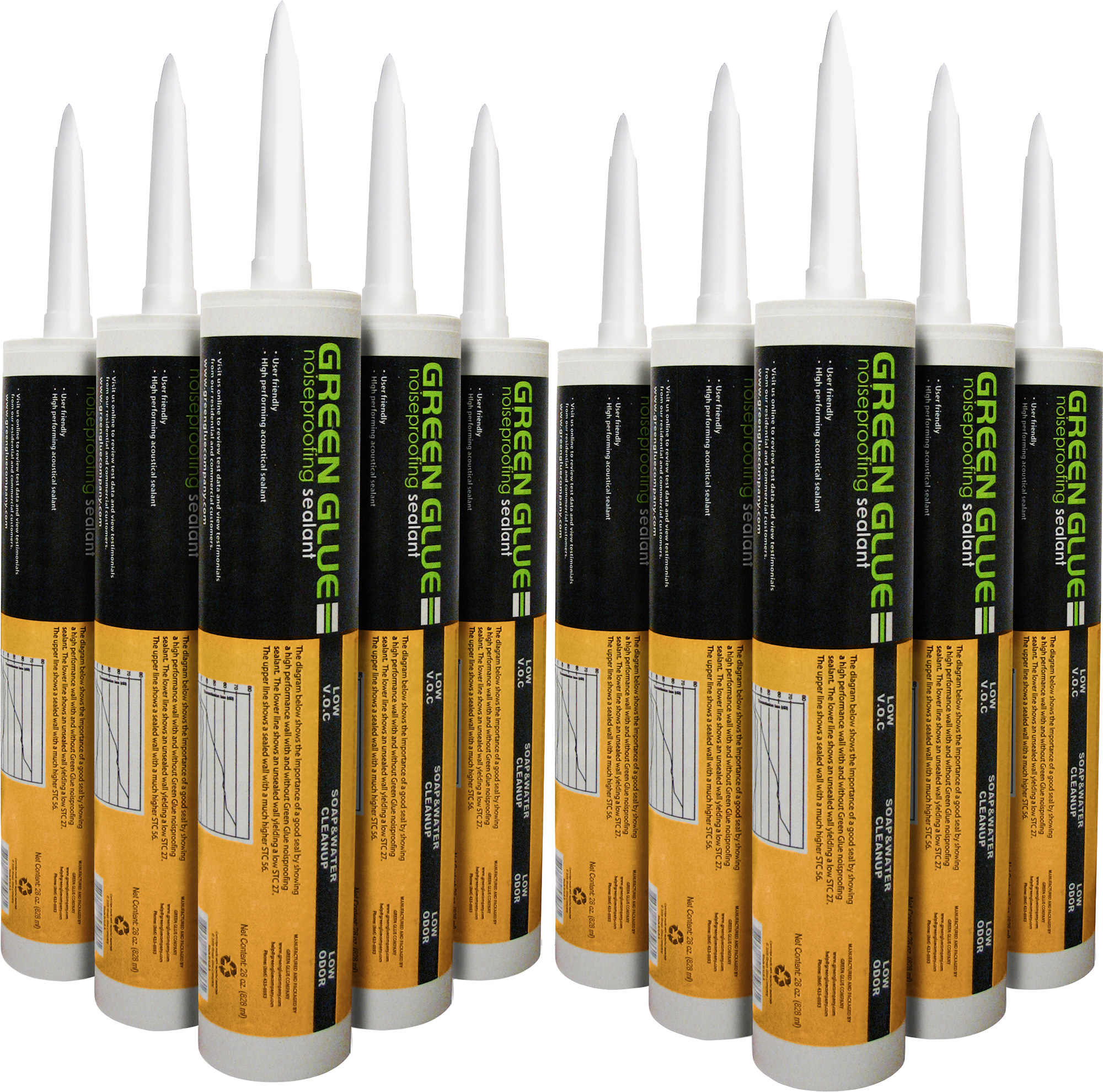 Green Glue RGG400200 Noiseproofing Sealant Case of 12 Tubes
