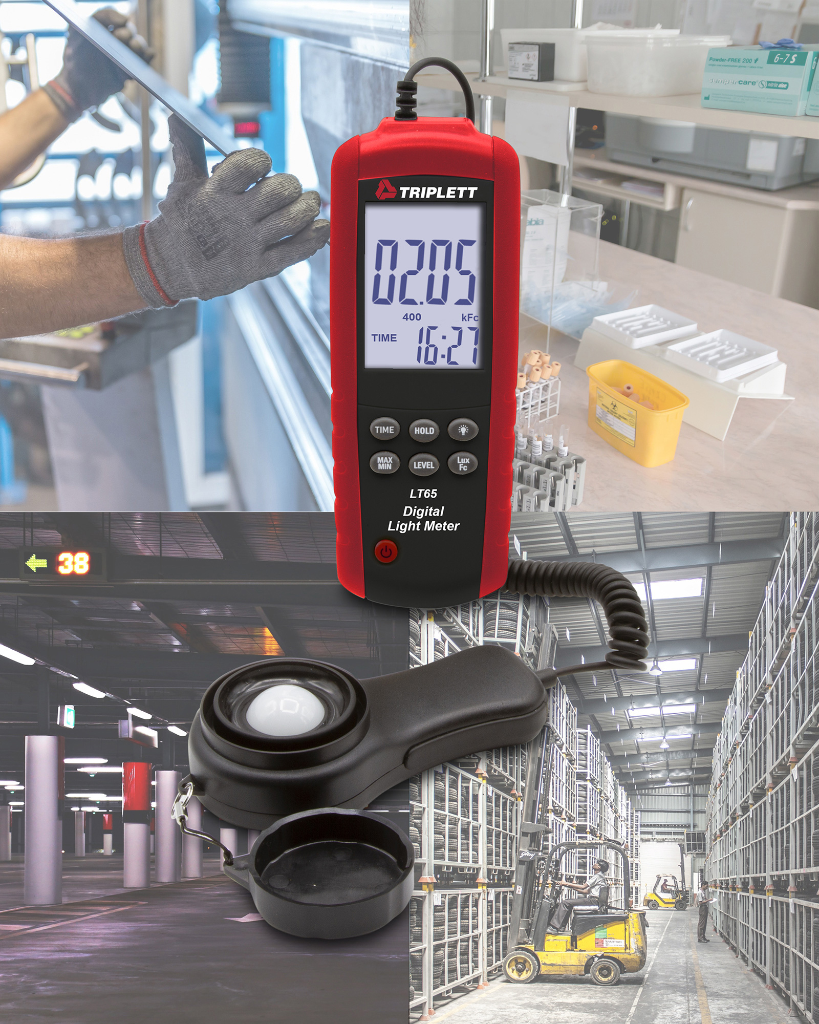 Triplett LT65-NIST Foot Candle/Lux Light Meter with Certificate of Traceability to N.I.S.T. TRIPL-LT65-NIST