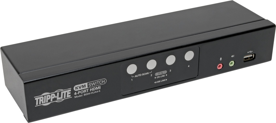 Tripp Lite B004-HUA4-K HDMI/USB KVM Switch 4-Port Audio Video Peripheral Sharing 1080p TRL-B004-HUA4-K