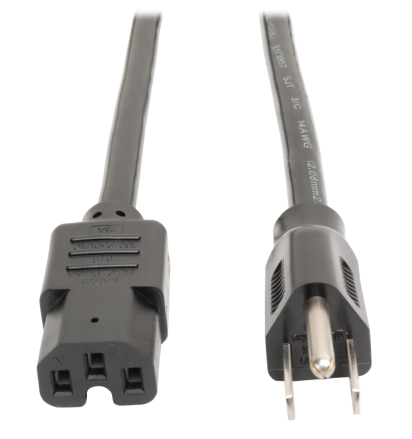 Tripp Lite P019004 HeavyDuty Power Cord 15A14 AWG (NEMA 515P to IEC