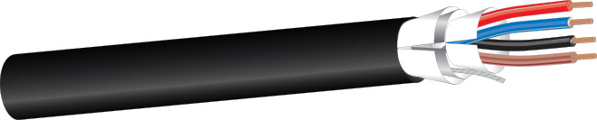 West Penn AQ3245 4 Cond. 16 AWG Aquaseal Fire-Alarm Cable - Black - 1000 Foot WP-AQ3245-1000BK