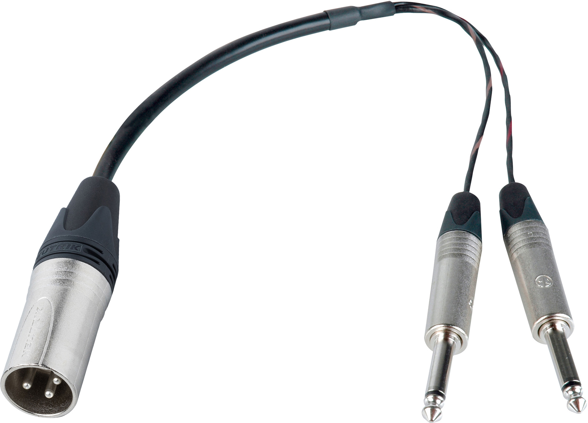 XLR Male to Dual 1/4 Inch Mono Male YCable 12 Inch