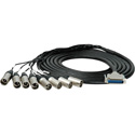 Sescom 25MA-XM-M10 Audio Snake Cable Mogami Analog 25-Pin D-Sub Male to 8 XLR Male w/ 24in. Fanouts - 10 Foot