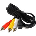 3.5mm TRRS to RCA Composite & Stereo Audio Camcorder Cable 5 Ft