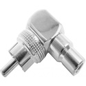 Calrad 35-480-NK Right Angle RCA Plug to RCA Jack Adapter Nickel Plated with Teflon Insulator