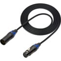 Sescom DMX-15 Lighting Control Cable 5-Pin XLR Male to 5-Pin XLR Female Black - 15 Foot