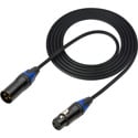 Sescom DMX-3M3F-25 Lighting Control Cable 3-Pin XLR Male to 3-Pin XLR Female Black - 25 Foot