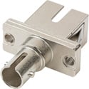 ST to SC Simplex Single Mode Coupler with Flange Ceramic Sleeve & Metal Body