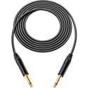 Sescom GS6-TSTS-15 Instrument Cable Canare GS-6 1/4 TS Mono Male to 1/4 TS Mono Male w/ Neutrik PX Plugs Black - 15 Foot