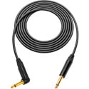 Sescom GS6-TSTSA-3 Instrument Cable Canare GS-6 1/4 TS Mono Male to Right-Angle 1/4 TS Mono Male w/ Neutrik PX Plugs Bla