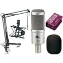 Heil PR40 Mic Kit with PRSM-B Shock Mount - Radial McBoost - MXL BCD Stand w/ 12ft Cable & Mic Boom - Windscreen