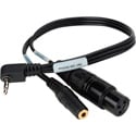 Sescom IPHONE-MIC-1RA Recording Cable iPhone/iPod/iPad Compatible RA 3.5mm TRRS Plug to 3-Pin XLRF & 3.5mm Jack- 1 Foot