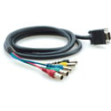 Kramer C-GM/5BF-10 Molded 15-pin HD (M) to 5 BNC (F) Breakout Cable - 10 Ft.