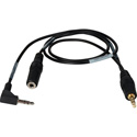 Sescom LN2MIC-ZMH4-MON DSLR Cable 3.5mm TRS Line to 3.5mm TRS Mic 25dB Attenuation w/ Monitoring Tap for Zoom H4N-PRO -