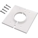 Double Gang White Split-Port Cable Pass Through Plate
