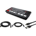 Blackmagic Design ATEM Mini Live Production Switcher Kit with HDMI/USB/CAT5 Cables for PC