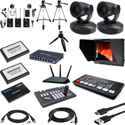 Blackmagic Design ATEM Mini HDMI Live Production Switcher Kit with AViPAS AV-1081 PTZ Cameras and VariZoom Tripods