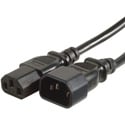 Connectronics 18 AWG IEC320C14 to IEC320C13 Male to Female Power Extension Cord - 2 Foot