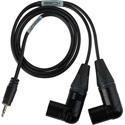 Sescom SES-BMS-FR-3 Blackmagic Studio Camera to Zoom/Tascam/Roland Audio Cable Dual Right-Angle 3-Pin XLR Male to 3.5mm