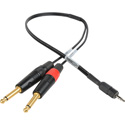 Sescom SES-IPSUMTS18IN iPod/iPad Compatible Summing Cable Dual 1/4 TS Male to 3.5mm TRRS Male Line to Mic Level - 18In.