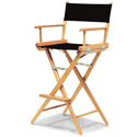 Tall Directors Chair  Natural Frame with Black Canvas