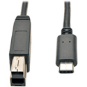 Tripp Lite U422-003 USB 3.1 Gen 1 (5 Gbps) Cable USB Type-C (USB-C) to USB 3.0 Type-B M/M 3 Feet Length
