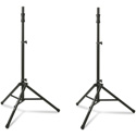 Ultimate Support TS-100B 44-79-Inch High Air Assist Speaker Stand with 150lb Capacity - Black - 2-Pack