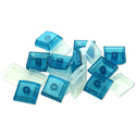X-keys XK-A-004BL-R Blue Keycap - 10 Keycap Bases and 10 Clear Cover Lenses