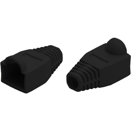 CAT5 Snagless Round Boot for For 8 Conductor RJ-45 Modular Plug (Black)