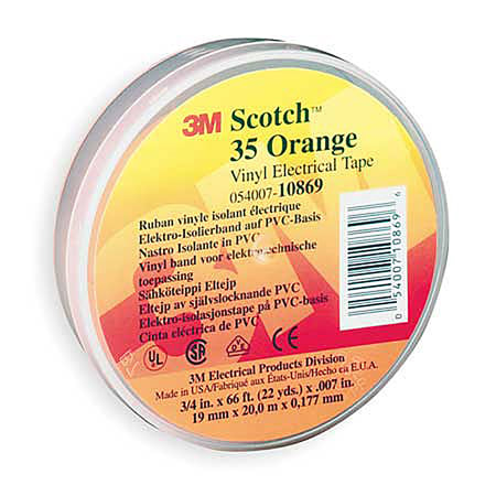 3M Scotch 35 Color Coding Electrical Tape 3/4 Inch x 66 Feet Orange