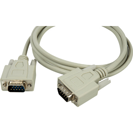 DB-9 Serial Male - Male Molded Cable 10ft Beige