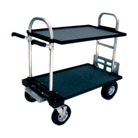 Magliner Junior Cart Modified with 8 Inch Wheels Top and Bottom Shelf