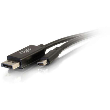 C2G 54301 Mini DisplayPort Male to DisplayPort Male Adaptor Cable - Black - 6 Foot