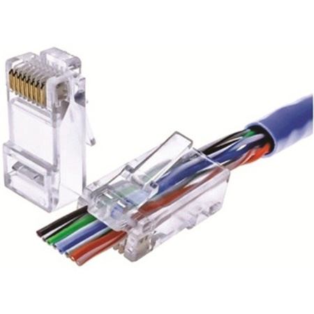 100) Cat6 RJ45 Pass-Through Connectors –