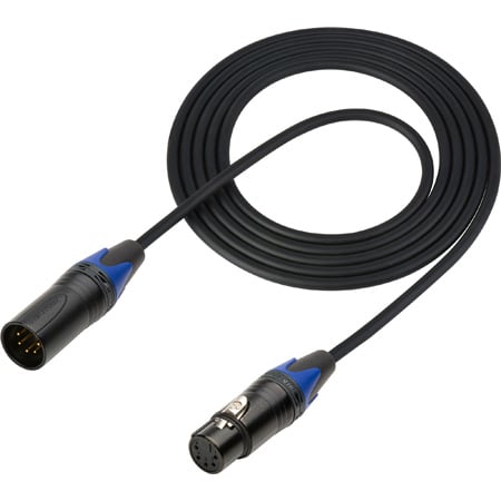 Sescom DMX-100 Lighting Control Cable 5-Pin XLR Male to 5-Pin XLR Female Black - 100 Foot