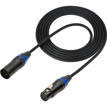 Sescom DMX-20 Lighting Control Cable 5-Pin XLR Male to 5-Pin XLR Female Black - 20 Foot