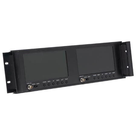 DUAL-7-RM-LCD Dual 7-Inch RackMount Video Monitor with Loop Through - B-Stock Unit - Refurbished