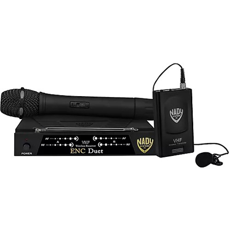Nady ENC-DUET-HT-LT-BD Dual Channel Wireless Handheld & Lavalier Microphone System Frequency Range 185.150 - 209.150