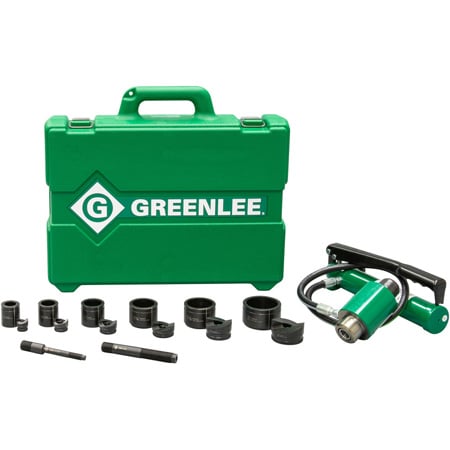 Greenlee 7306SB 11-Ton Hydraulic Knockout Kit with Hand Pump and Slug-Buster 1/2 Inch - 2 Inch