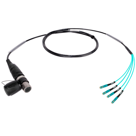 Camplex HF-OC4S-SC opticalCON QUAD to SC Single Mode Fiber Optic Breakout Cable - 75 Foot